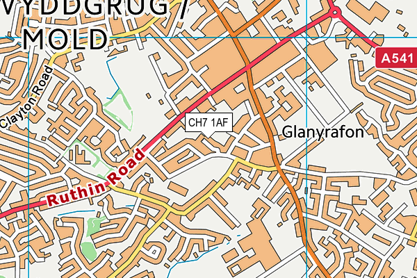 CH7 1AF map - OS VectorMap District (Ordnance Survey)