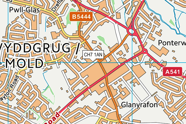 CH7 1AN map - OS VectorMap District (Ordnance Survey)