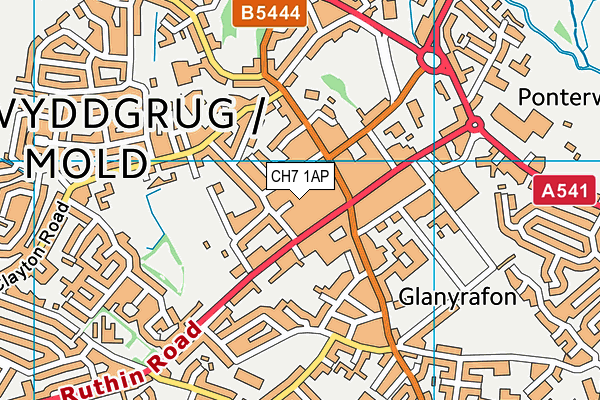 CH7 1AP map - OS VectorMap District (Ordnance Survey)