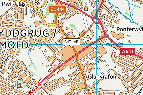 CH7 1AR map - OS VectorMap District (Ordnance Survey)