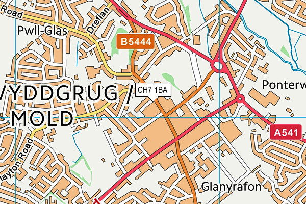 CH7 1BA map - OS VectorMap District (Ordnance Survey)