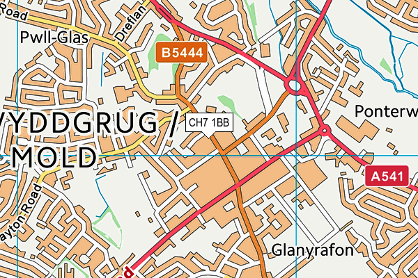 CH7 1BB map - OS VectorMap District (Ordnance Survey)