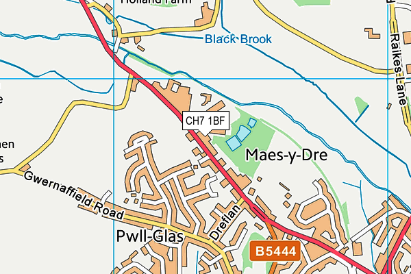 CH7 1BF map - OS VectorMap District (Ordnance Survey)