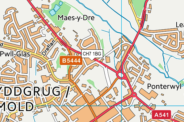 CH7 1BG map - OS VectorMap District (Ordnance Survey)