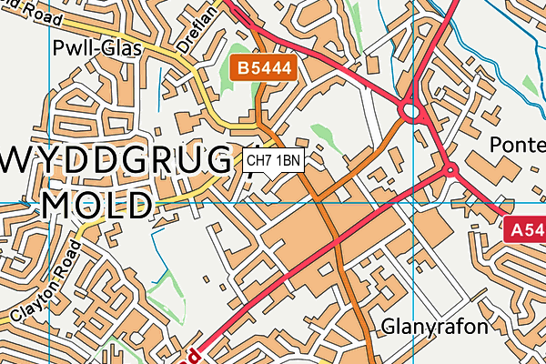 CH7 1BN map - OS VectorMap District (Ordnance Survey)