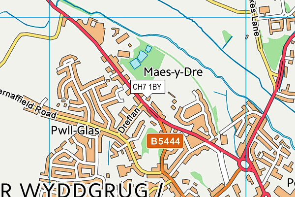 CH7 1BY map - OS VectorMap District (Ordnance Survey)