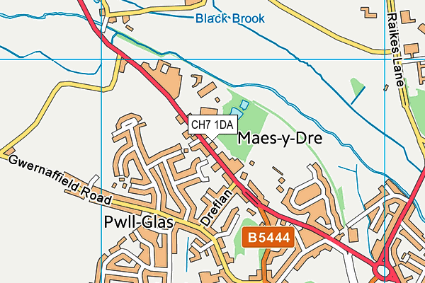 CH7 1DA map - OS VectorMap District (Ordnance Survey)