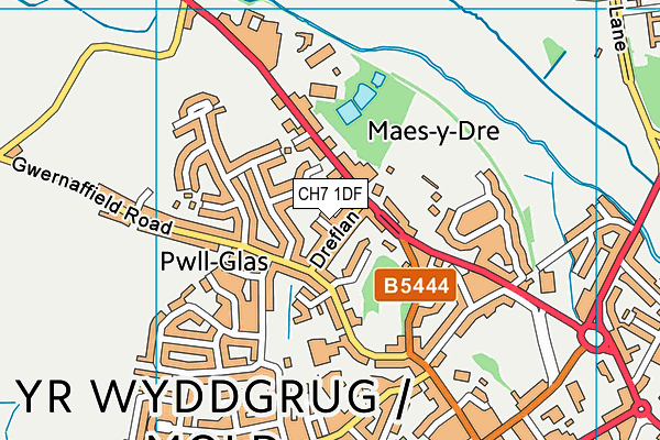 CH7 1DF map - OS VectorMap District (Ordnance Survey)