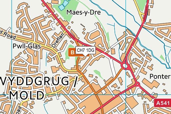 CH7 1DG map - OS VectorMap District (Ordnance Survey)