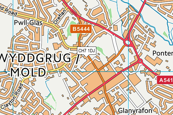 CH7 1DJ map - OS VectorMap District (Ordnance Survey)