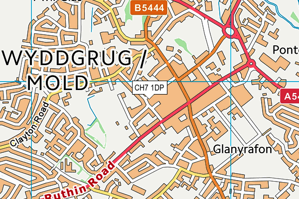 CH7 1DP map - OS VectorMap District (Ordnance Survey)