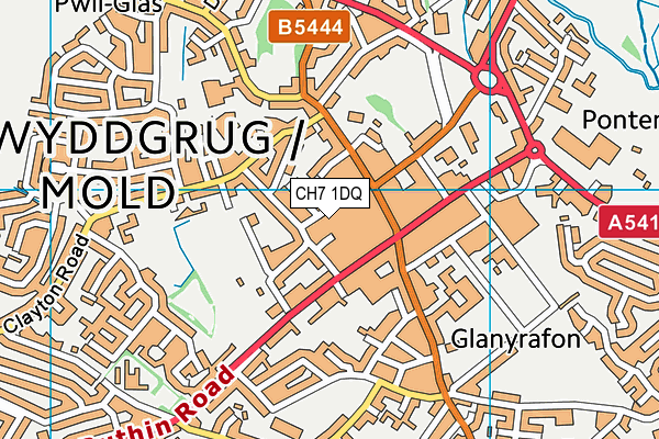 CH7 1DQ map - OS VectorMap District (Ordnance Survey)