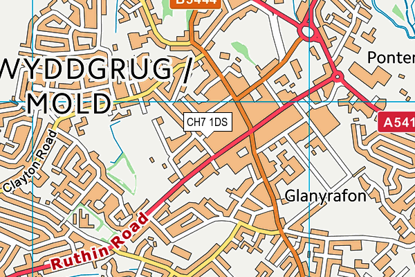 CH7 1DS map - OS VectorMap District (Ordnance Survey)