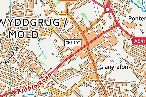 CH7 1DT map - OS VectorMap District (Ordnance Survey)