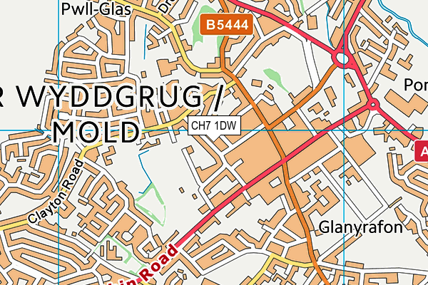 CH7 1DW map - OS VectorMap District (Ordnance Survey)