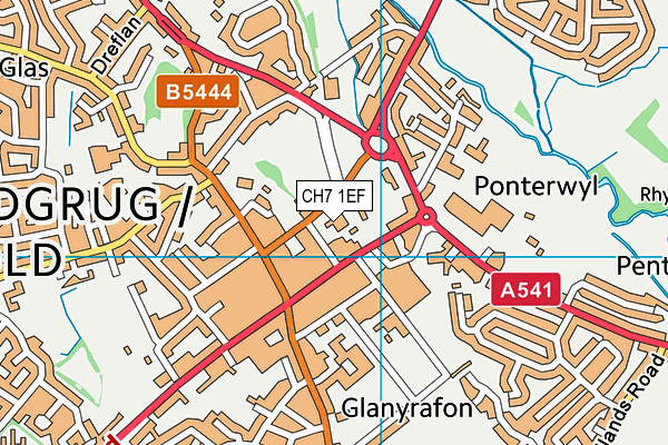 CH7 1EF map - OS VectorMap District (Ordnance Survey)