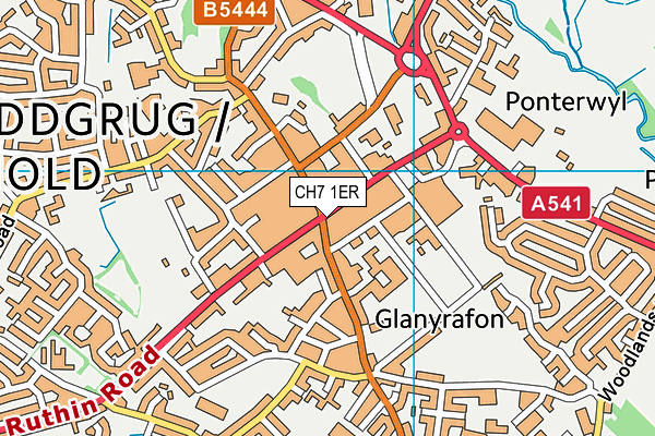 CH7 1ER map - OS VectorMap District (Ordnance Survey)