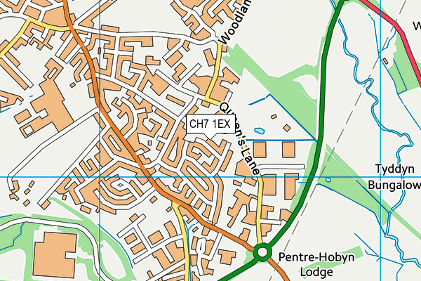 CH7 1EX map - OS VectorMap District (Ordnance Survey)