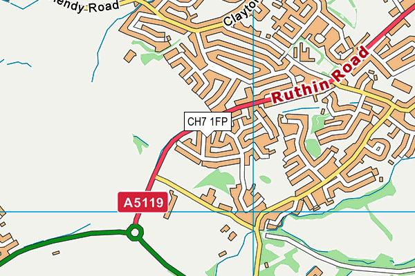 CH7 1FP map - OS VectorMap District (Ordnance Survey)