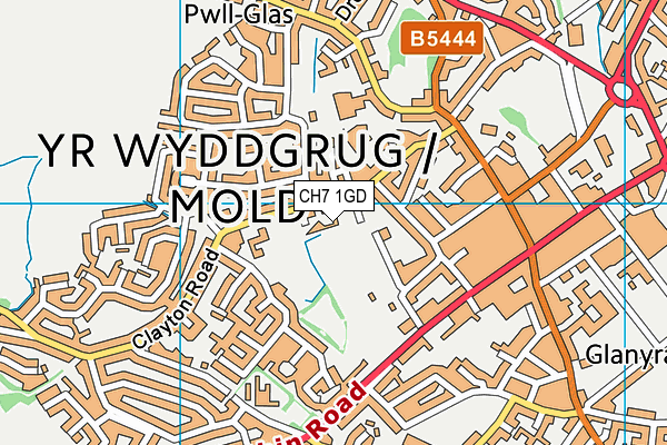 CH7 1GD map - OS VectorMap District (Ordnance Survey)