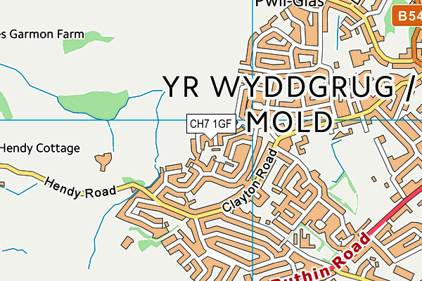 CH7 1GF map - OS VectorMap District (Ordnance Survey)