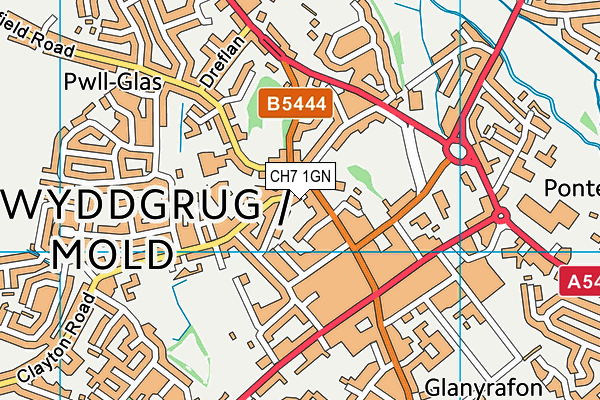 CH7 1GN map - OS VectorMap District (Ordnance Survey)