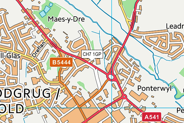 CH7 1GP map - OS VectorMap District (Ordnance Survey)