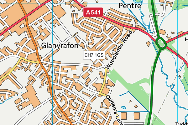 CH7 1GS map - OS VectorMap District (Ordnance Survey)