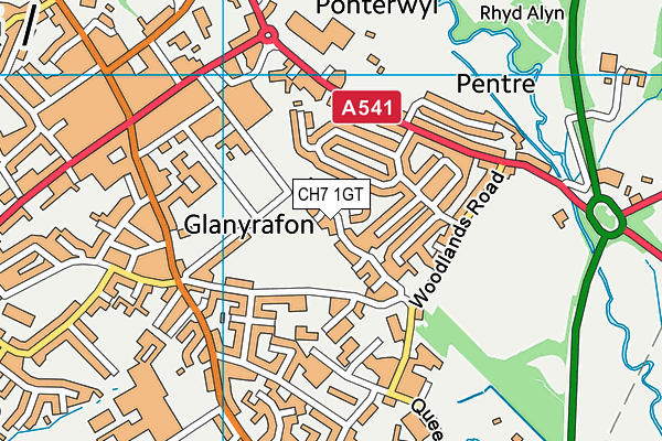 CH7 1GT map - OS VectorMap District (Ordnance Survey)