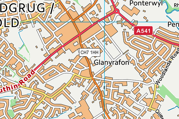 CH7 1HH map - OS VectorMap District (Ordnance Survey)