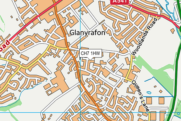 CH7 1HW map - OS VectorMap District (Ordnance Survey)
