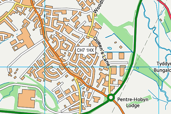 CH7 1HX map - OS VectorMap District (Ordnance Survey)