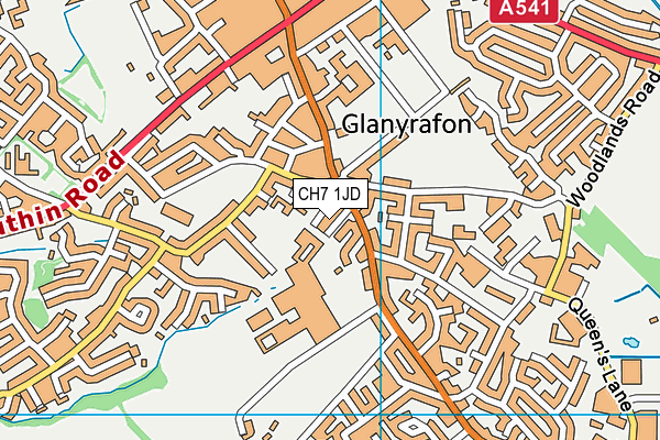 CH7 1JD map - OS VectorMap District (Ordnance Survey)