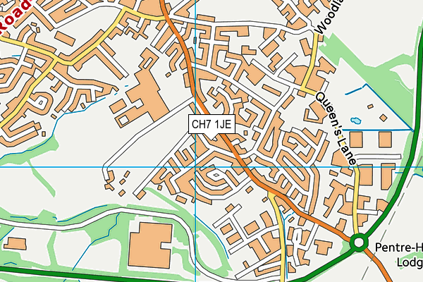 CH7 1JE map - OS VectorMap District (Ordnance Survey)