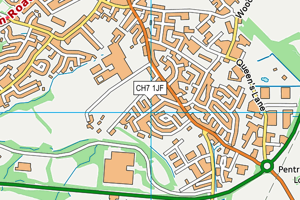 CH7 1JF map - OS VectorMap District (Ordnance Survey)
