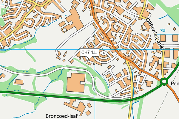 CH7 1JJ map - OS VectorMap District (Ordnance Survey)