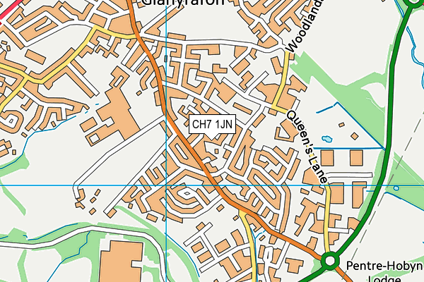 CH7 1JN map - OS VectorMap District (Ordnance Survey)