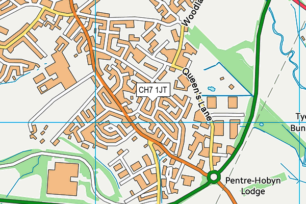 CH7 1JT map - OS VectorMap District (Ordnance Survey)