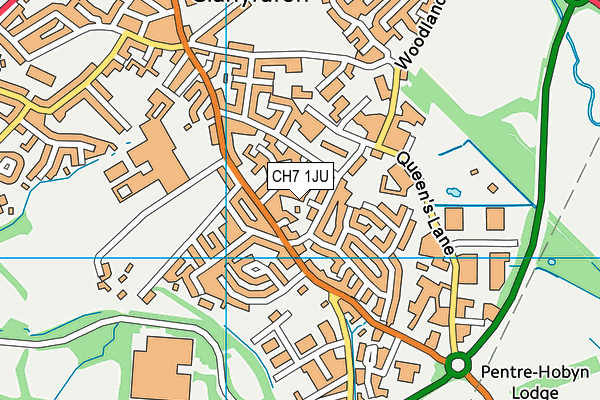 CH7 1JU map - OS VectorMap District (Ordnance Survey)