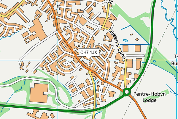 CH7 1JX map - OS VectorMap District (Ordnance Survey)