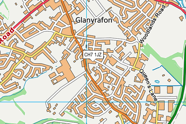 CH7 1JZ map - OS VectorMap District (Ordnance Survey)