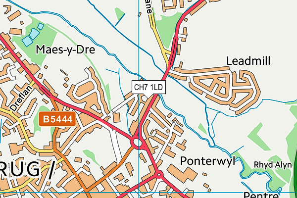 CH7 1LD map - OS VectorMap District (Ordnance Survey)