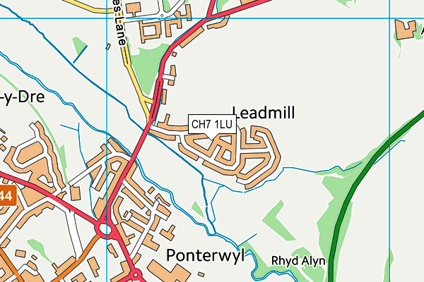 CH7 1LU map - OS VectorMap District (Ordnance Survey)