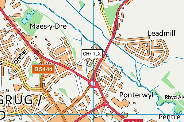 CH7 1LX map - OS VectorMap District (Ordnance Survey)