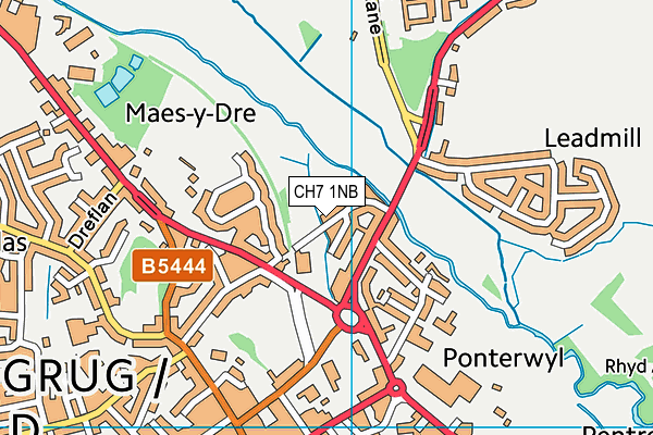 CH7 1NB map - OS VectorMap District (Ordnance Survey)