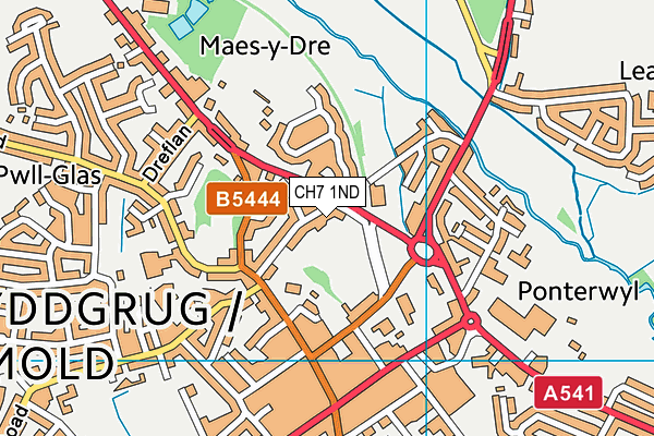 CH7 1ND map - OS VectorMap District (Ordnance Survey)