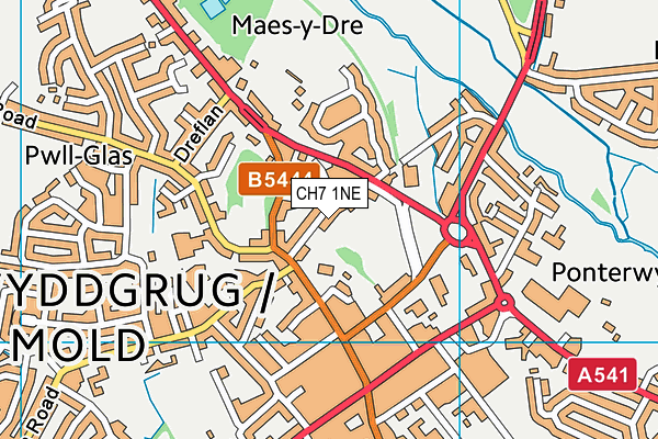 CH7 1NE map - OS VectorMap District (Ordnance Survey)