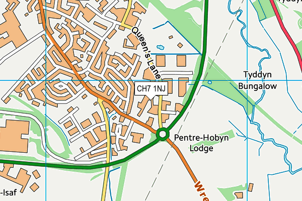 CH7 1NJ map - OS VectorMap District (Ordnance Survey)