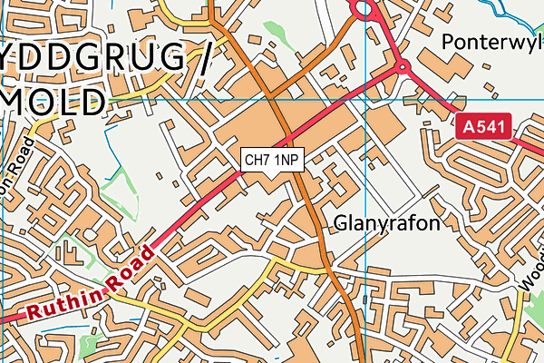 CH7 1NP map - OS VectorMap District (Ordnance Survey)