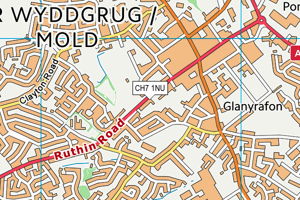 CH7 1NU map - OS VectorMap District (Ordnance Survey)